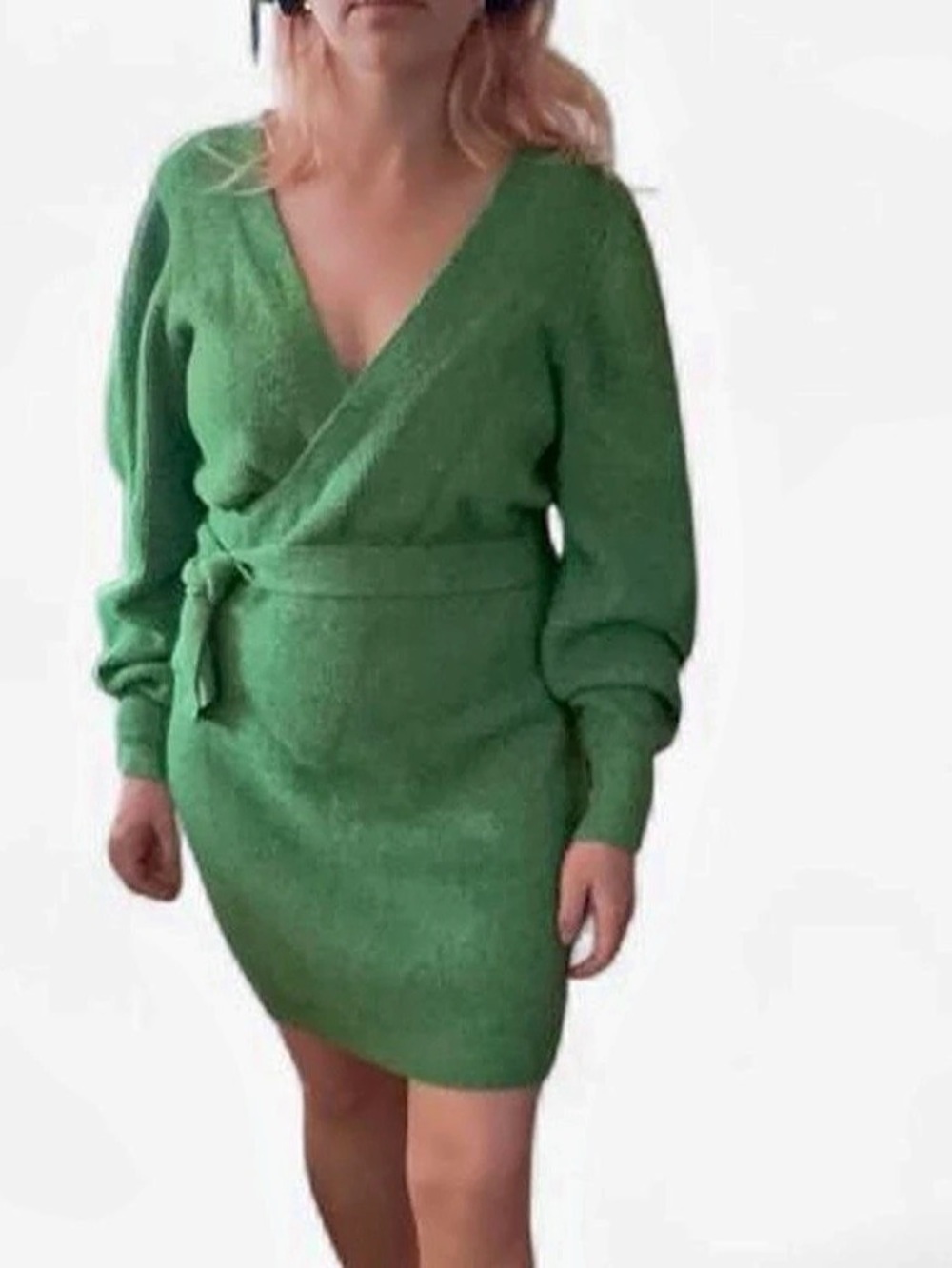 Free people Green Wrap Mini Dress large